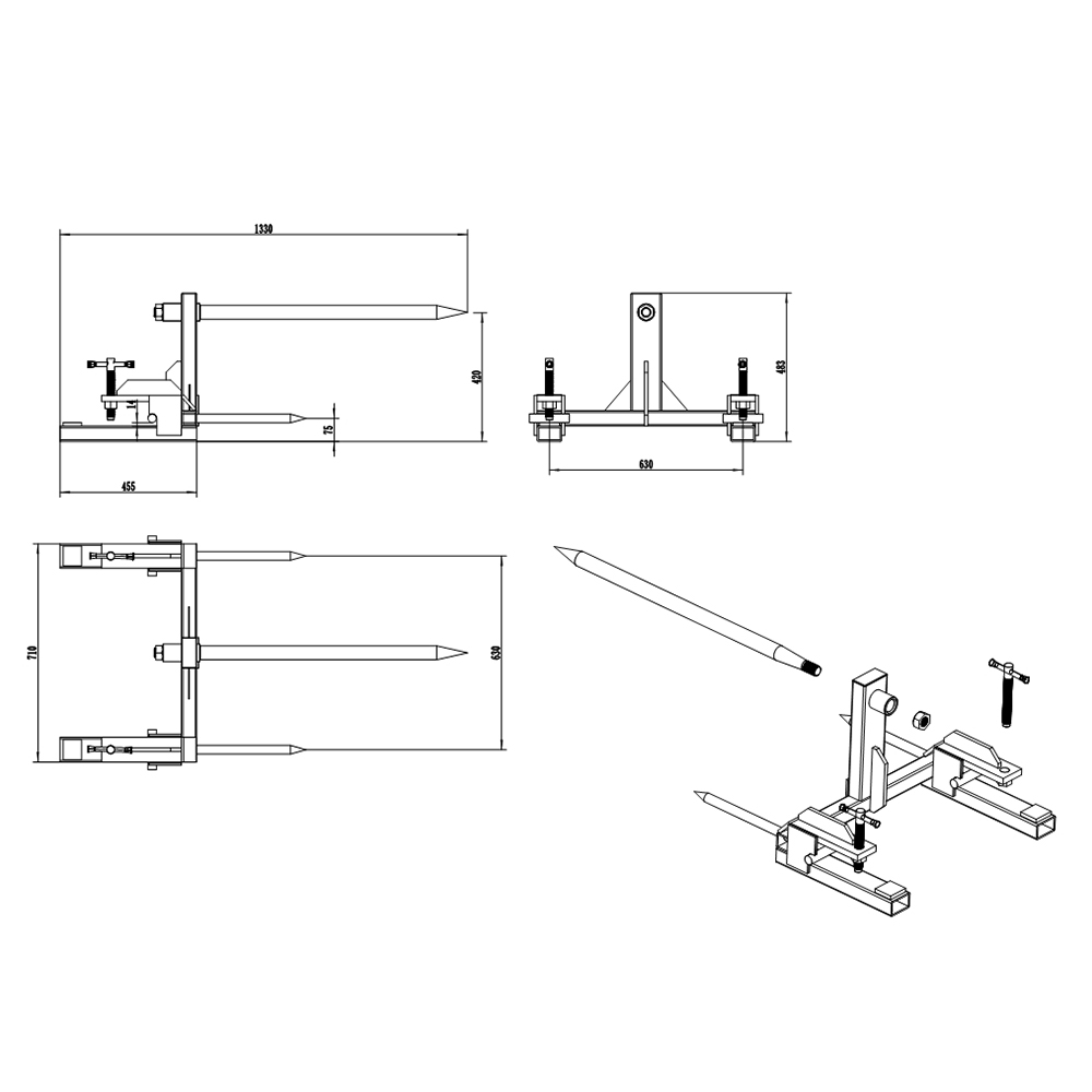 Clamp ar spear báille details