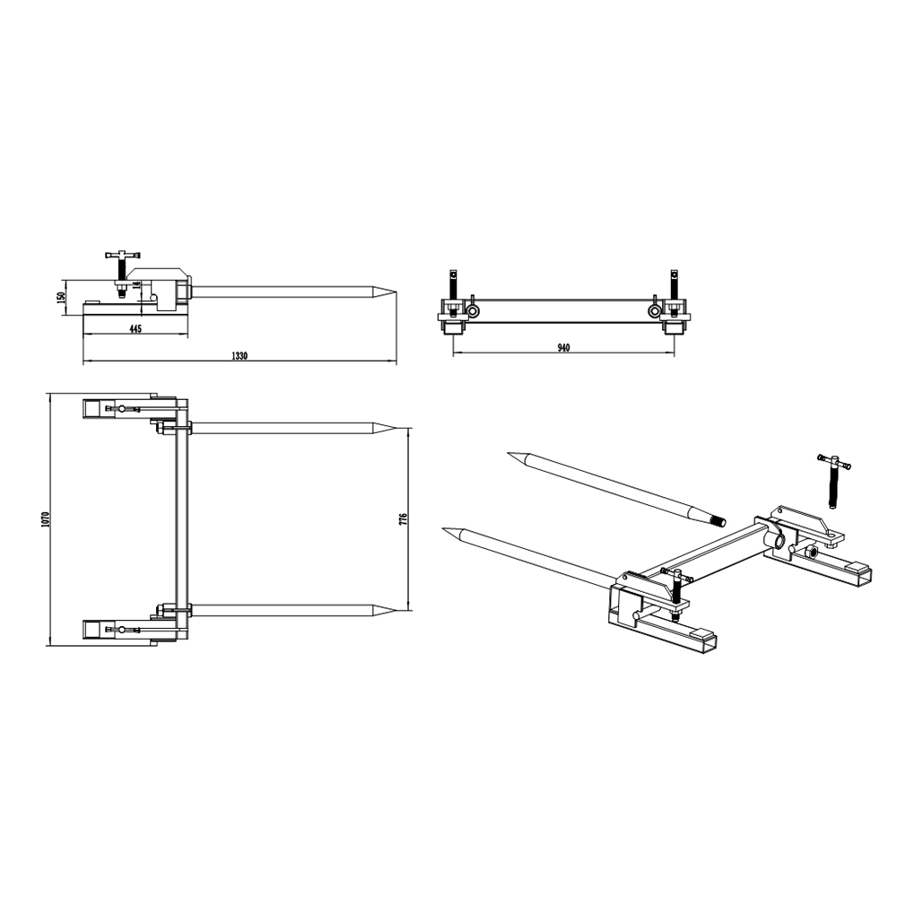 Clamp ar spear báille details