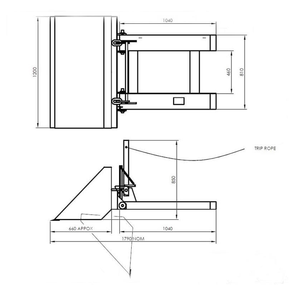 Buicéad hopper dumpála forklift details